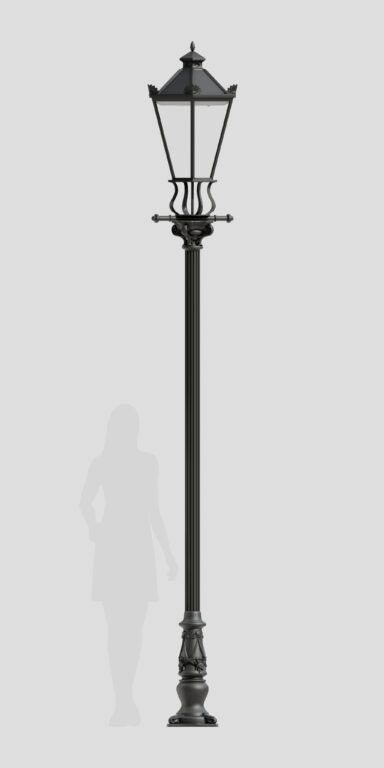 Latarnia ogorodowa o klasycznym kształcie. Model latarni: A6, w którym zamotowana jest oprawa: 01 VERA A. Oprawa ta, występuje w wersji z popularną oprawką E27 lub z dedykowanym modułem LED jednopunktowym marki Cree lub wielopunktowym, np. marki Philips. Dodatkowo szybki oprawy mogą yć przeźroczyste, szronione lub mleczno białe. Same powłoki lakiernicze mogą być dostosowane do oczekiwań klienta i mogą mieć kolor z oferowanej przez nas palety barw.